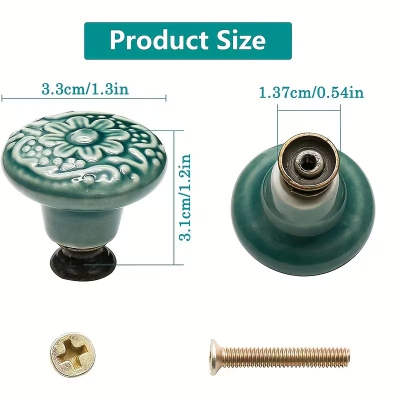 12pcs Ceramic Cabinet Knobs, F - огляд і ціна Furniture Hardware Pulls