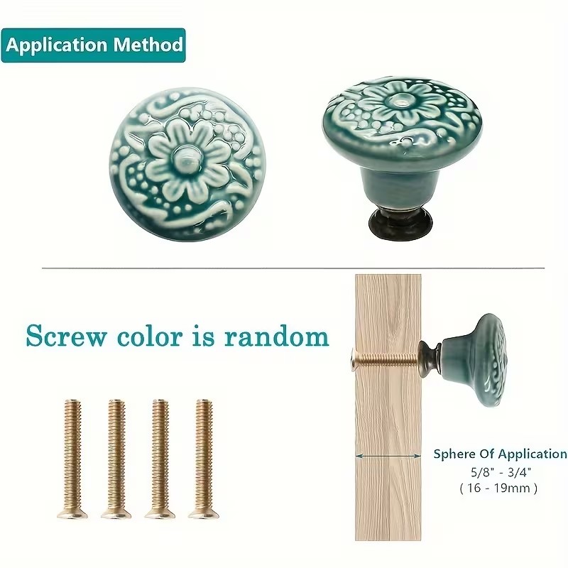12pcs Ceramic Cabinet Knobs, F - огляд і ціна Furniture Hardware Pulls