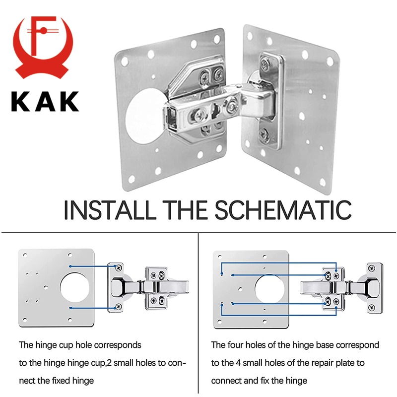 KAK 8pcs Hinge Repair Plate Br - огляд і ціна Furniture Hardware Fixing Screws