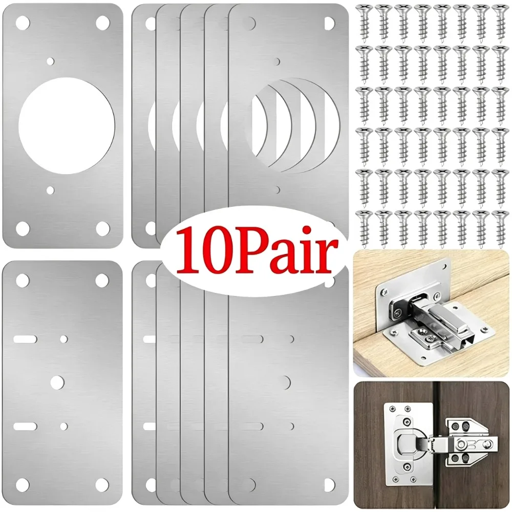 10/1Pairs Hinge Repair Plate K - огляд і ціна Furniture Hardware Fixing Screws