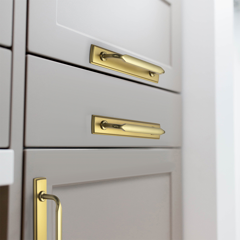 Goo-Ki Brushed Gold Zinc Alloy - огляд і ціна Furniture Hardware With Backplate